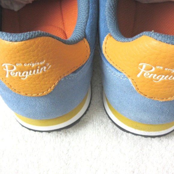 Original Penguin Men's Breaker Jogger Lace Up Suede Nylon Sneakers White Blue - Picture 5 of 5
